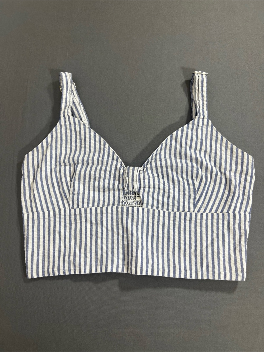 Forever 21 Navy and White Smocked Top